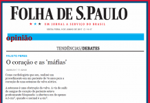Confira a publicação do artigo do Dr. Fausto Feres, Coordenador das diretrizes de Intervenção Coronária Percutânea da SBHCI, no jornal Folha de S.Paulo, sobre “Coração e máfias”